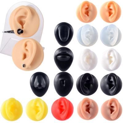 Black White Brown Red Yellow Soft Display Model with Stents Faux Real Artificial Piercing Model Display Tool Piercing Jewelry