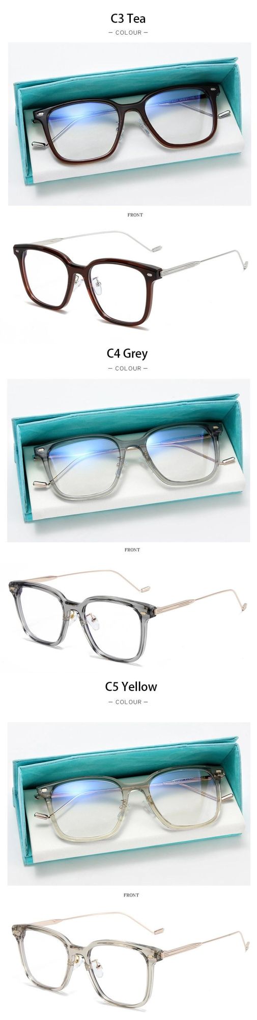 2022 New Fashion Custom High Quality Trendy Eyewear Acetate Metal Woman Optical Glasses Tr90 Frames