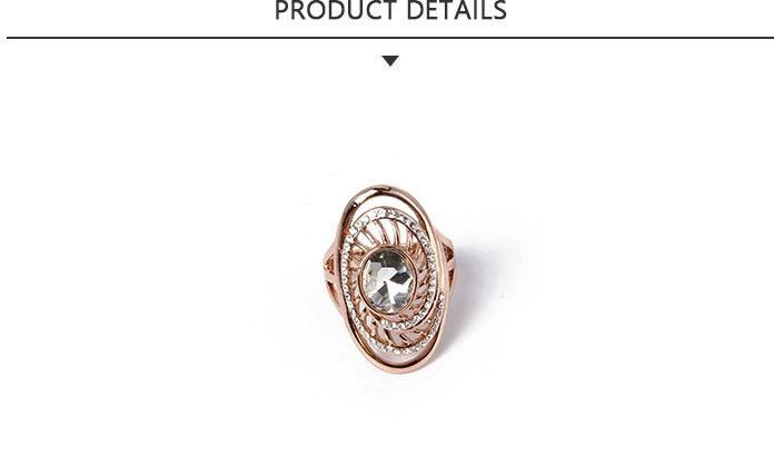 Large Diameter Fashion Jewelry Gold Plating Ring with Rhinestone
