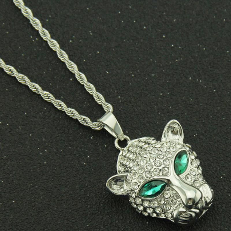 Men Women Accessories Pendant Necklace Fashion Leopard Head Animal Jewelry for Factory Wholesale
