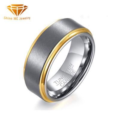 Fashion Rings Tungsten Ring Men&prime;s IP Gold and Silver Wedding Ring for Men Fashion Accessories Tstr015g