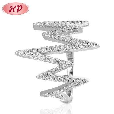2020 Fashion New Designs Ring Jewelry Cubic Zirconia Diamond Women Silver White Gold Wedding Engagement Rings