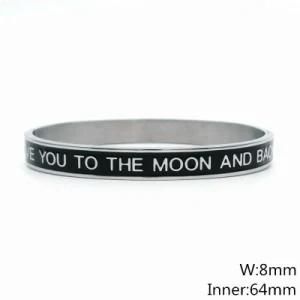 Fashion Jewelry Stainless Steel Bangle Bracelet with Text 64X8mm