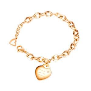 Simople Design Stainless Steel Chain Adjuestable Heart Pendant &#160; Women Bracelet