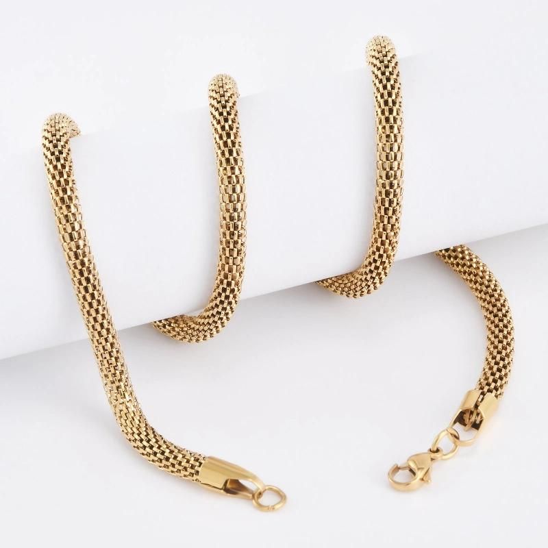 Christmas Gift Fashion Stainless Steel Necklace Round Mesh Chain for Bracelet Earrings Necklace Design