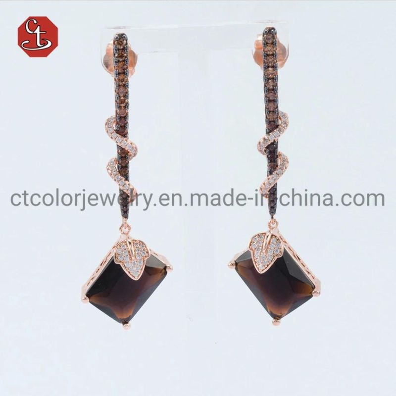 Fashion Accessories Jewelry Blue Gemstone AAA+ Zirconia Silver Earring