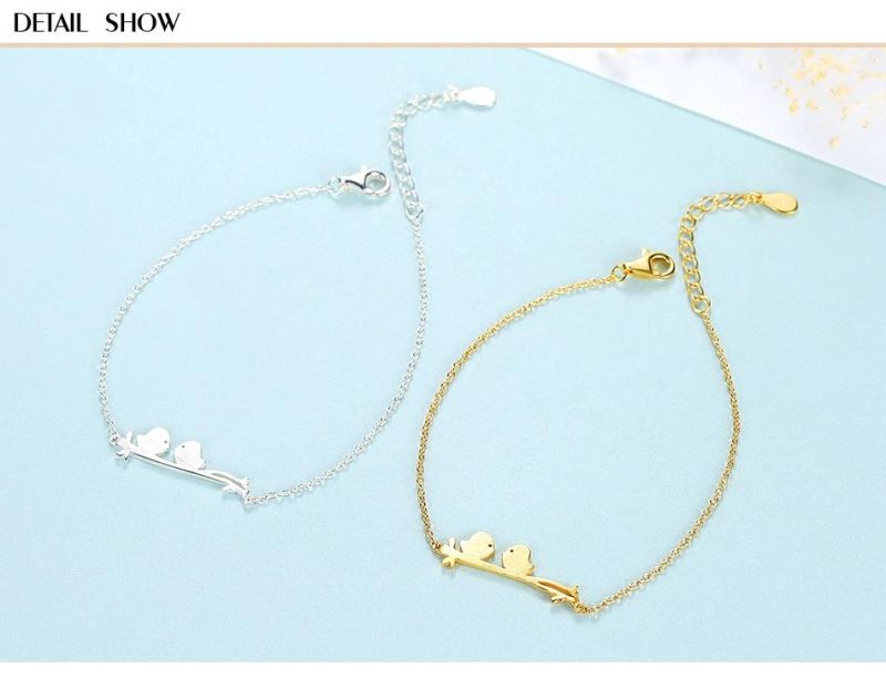 925 Silver Fine Quality Hotsales Girl Double Bird Bracelet