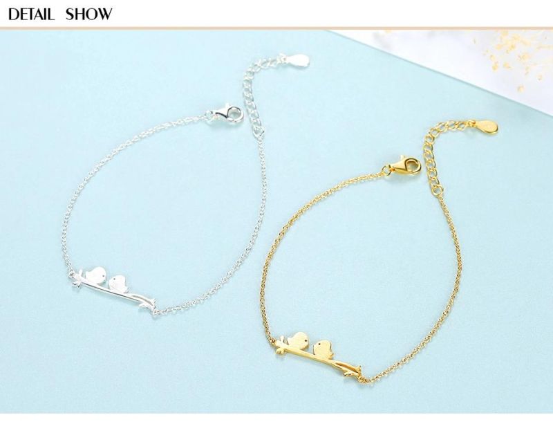 925 Silver Fine Quality Hotsales Girl Double Bird Bracelet