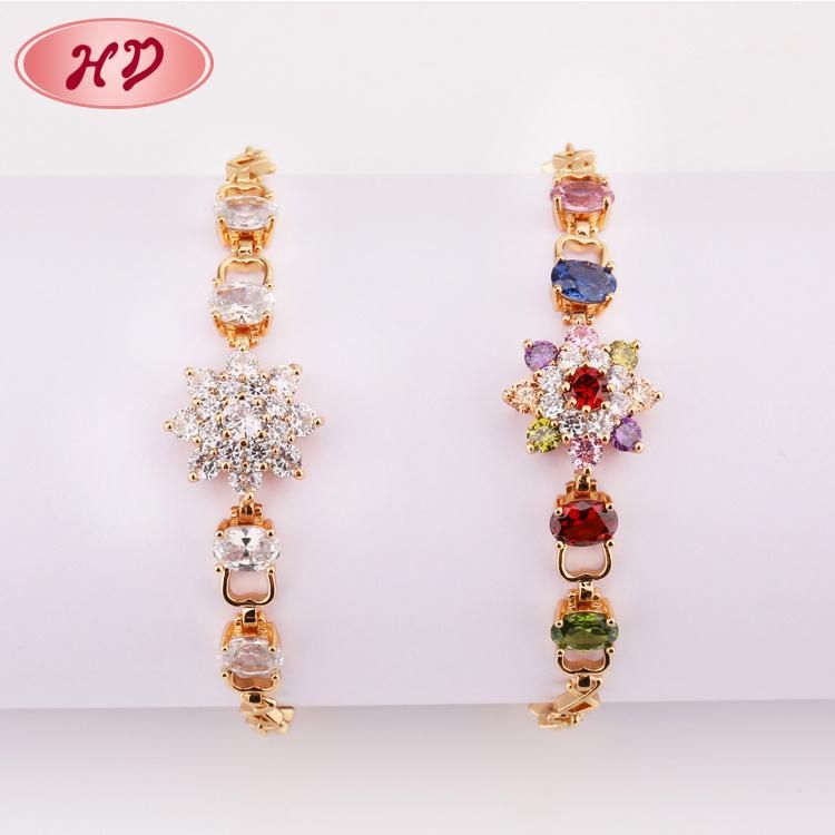 Fashion New CZ Stone 18K Gold Plated Big Zircon Classic Tennis Bracelet Jewelry