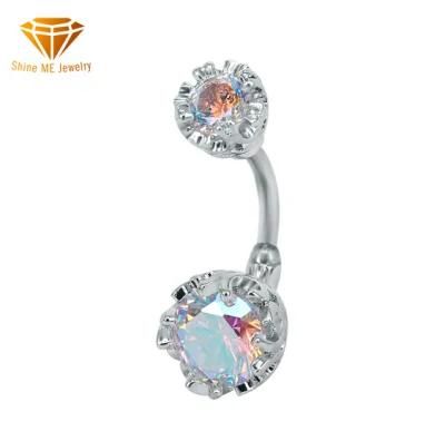 Fashion Jewelry Zircon Flower Belly Button Ring Pendant Body Piercing Jewelry Zircon Belly Button Nail Navel Ring Ssp001