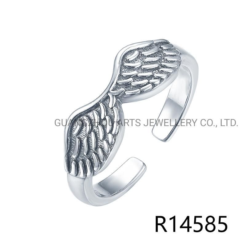 Classic Animal Fish Bone Shape 925 Sterling Silver Open Ring