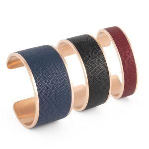 2021 Fashion Jewelry stainless Steel Leather Women Cuff &#160; Bracelet