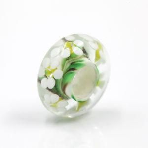 Murano Glass Beads Lampwork Fashion Jewelry Green Flowers