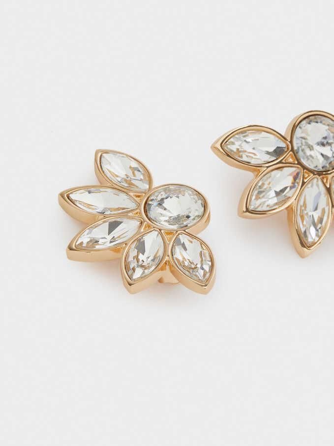 Fashion Crystal Flower Petal Temperament Earrings Jewelry