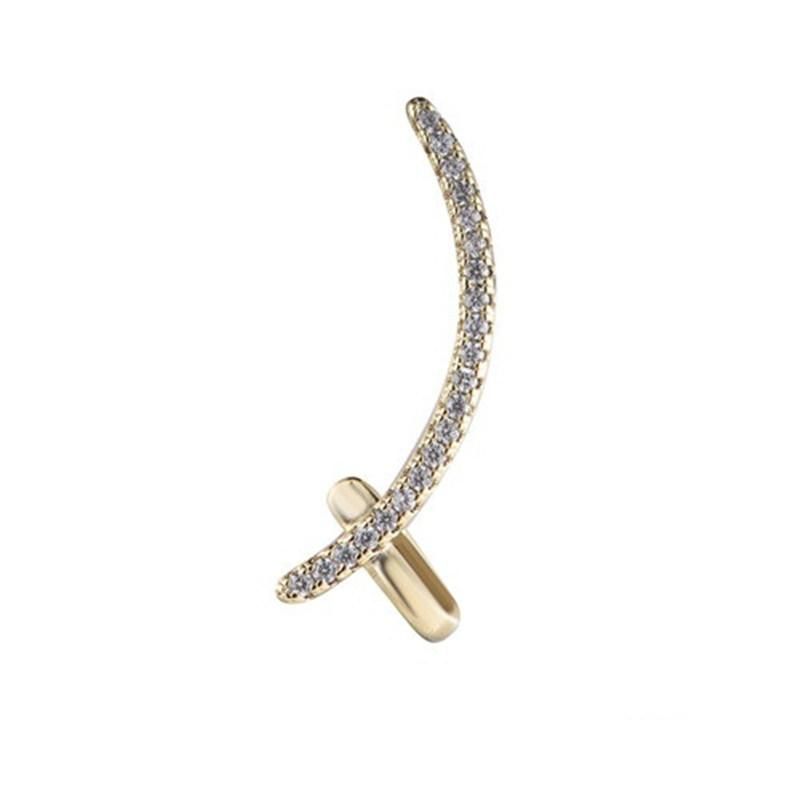 925 Silver Main Stone Single Clip Earring with Rhodium Plating