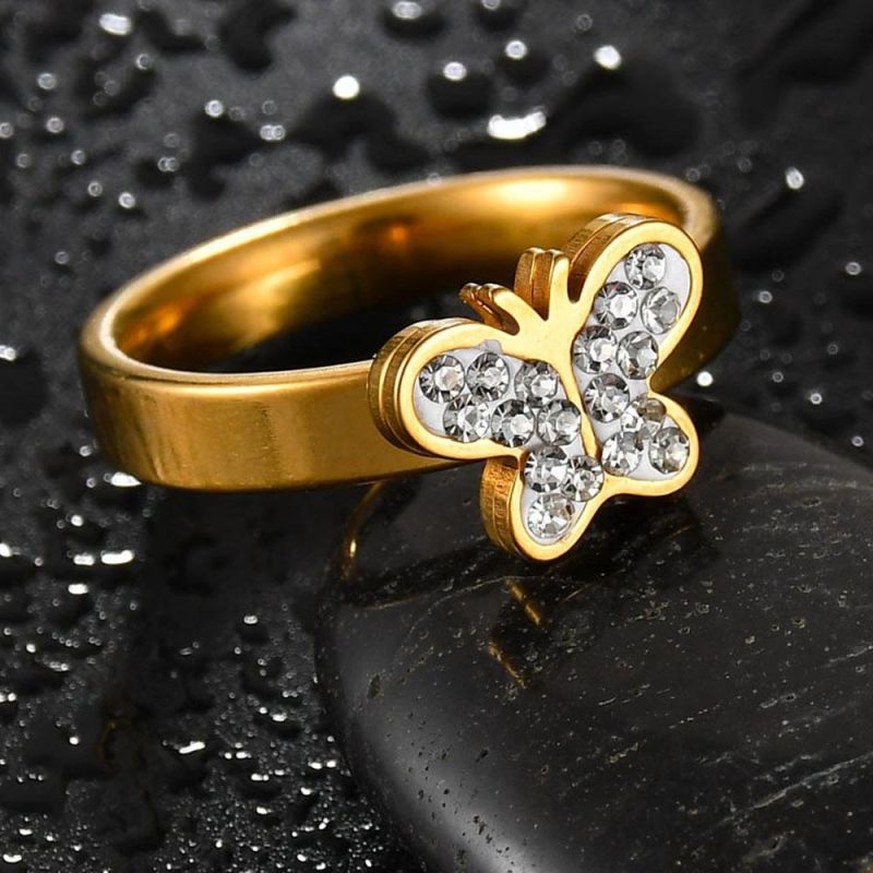 Stainless Steel Butterfly Rings Sr755