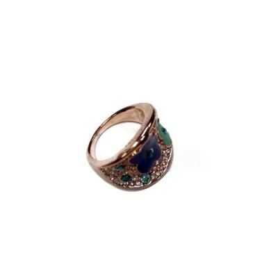 Customized Fashion Jewelry Imitation Rhodium Plated Gold Ring