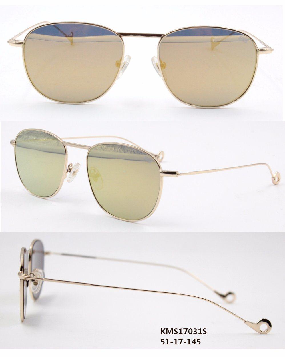 Two Color Lens Multi-Angle Metal Sunglasses Hot Selling Lady′s Sunglasses (KMS17031S)