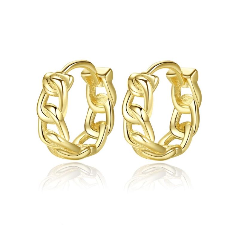 Flower Ear Stud with Gold Plate Alloy Hollow Earring