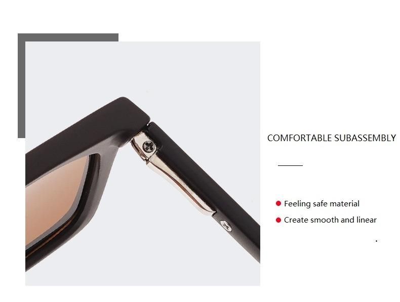 Alloy Frame One-Piece Anti UV Polarized Lens Tr90 Flexible Temple Fashion Sunglasses