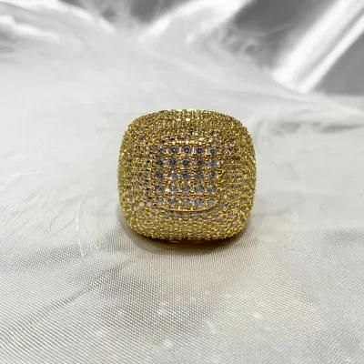 2022 Hip Hop Jewelry K Gold/925 Silver Gift Ring