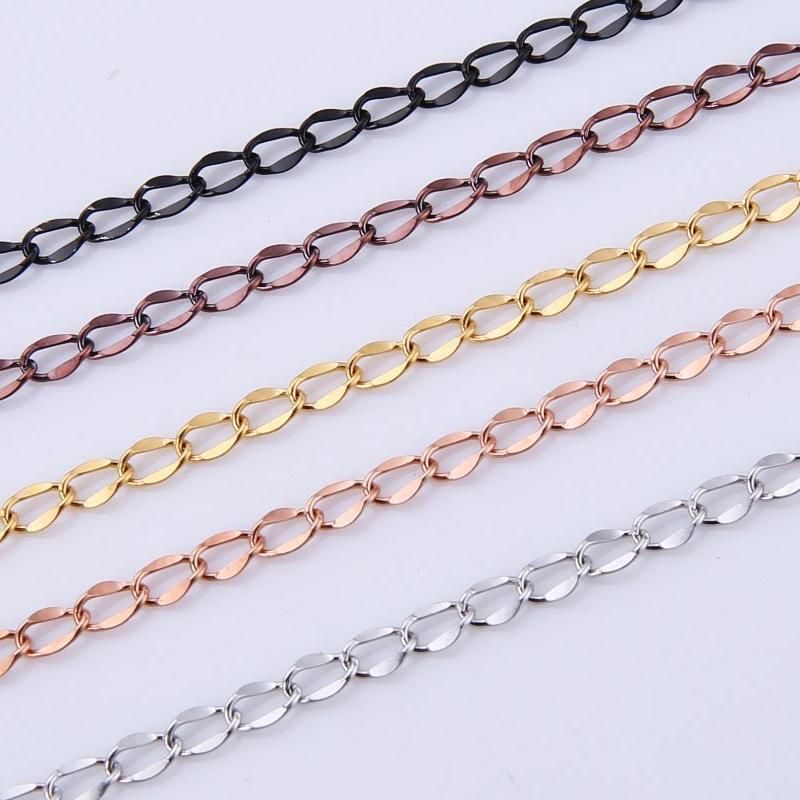 Fashion Custom Necklace Promotional Accessories Embossed Welded Link Chain Jewelry