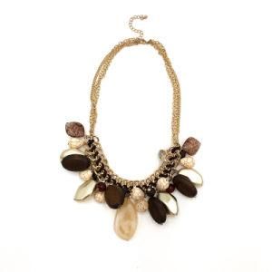 Acrylic Stone with Chain Statement Necklace