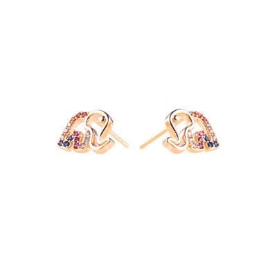 Elephant Shaped Diamond Cubic Zirconia Jewelry Women Stud Earrings
