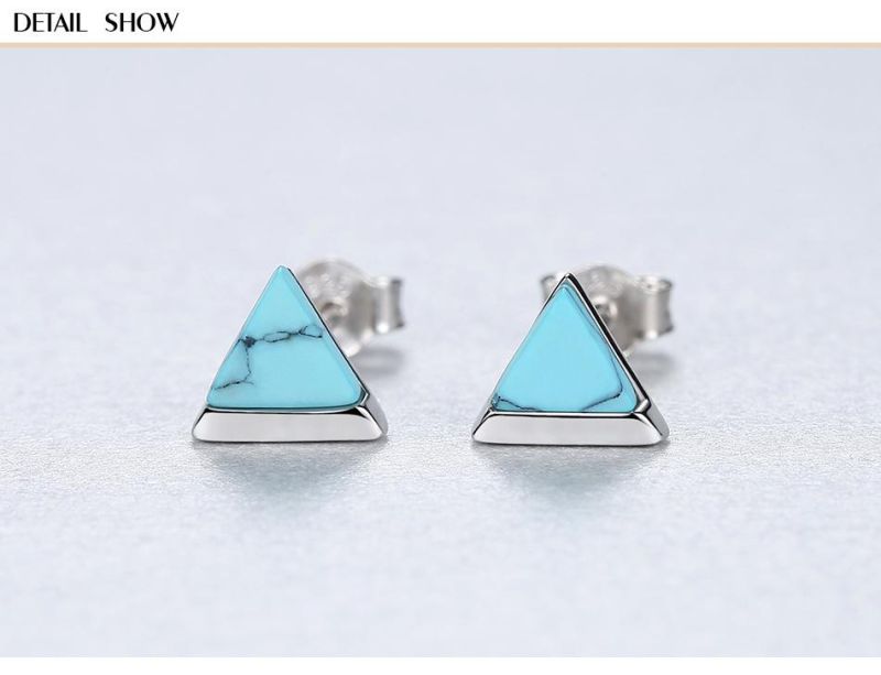 Factory Wholesale Blue Green Malachite Fine Needle Earrings
