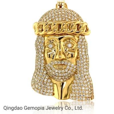 2022 New Fine Gold 925 Sterling Silver Jesus Head Face Charm Religious Pendant Fashion Jewelry