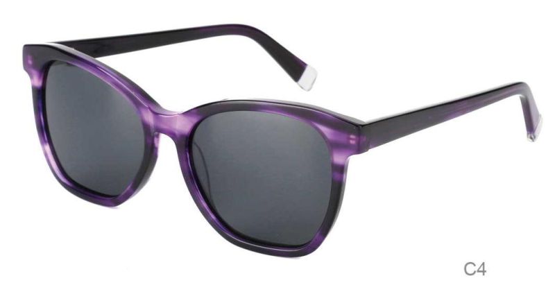 Women Polarized Stock Square Shape Acetate Custom Style Logo Sun Glasses Shades Sunglasses Men
