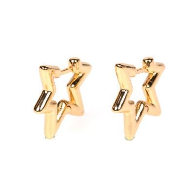 Fashion New Design Hot Sale Women Copper 18K Gold Plated Star Earrings
