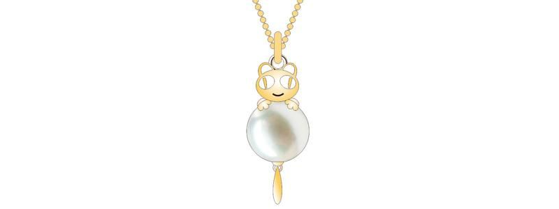 Sell Well Fashion Simple Pearl Gold Cat Jewelry Set