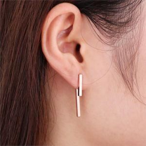 Fashion Simple T Bar Ear Jacket Stud Earrings for Women