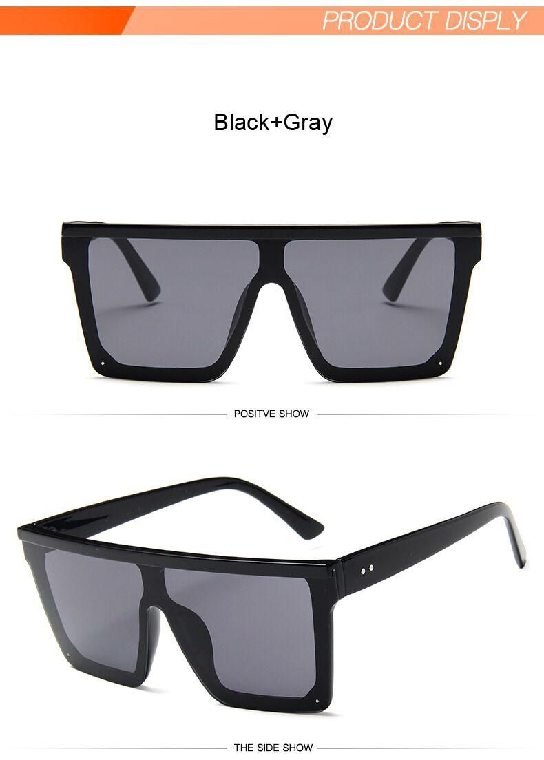 Female Big Frame Shades Black Lady UV400 Sun Glasses