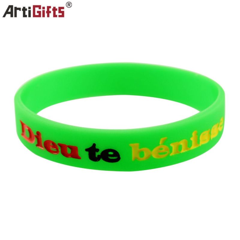 Promotion Gift Custom Segmented Coloring Silicone Bracelet