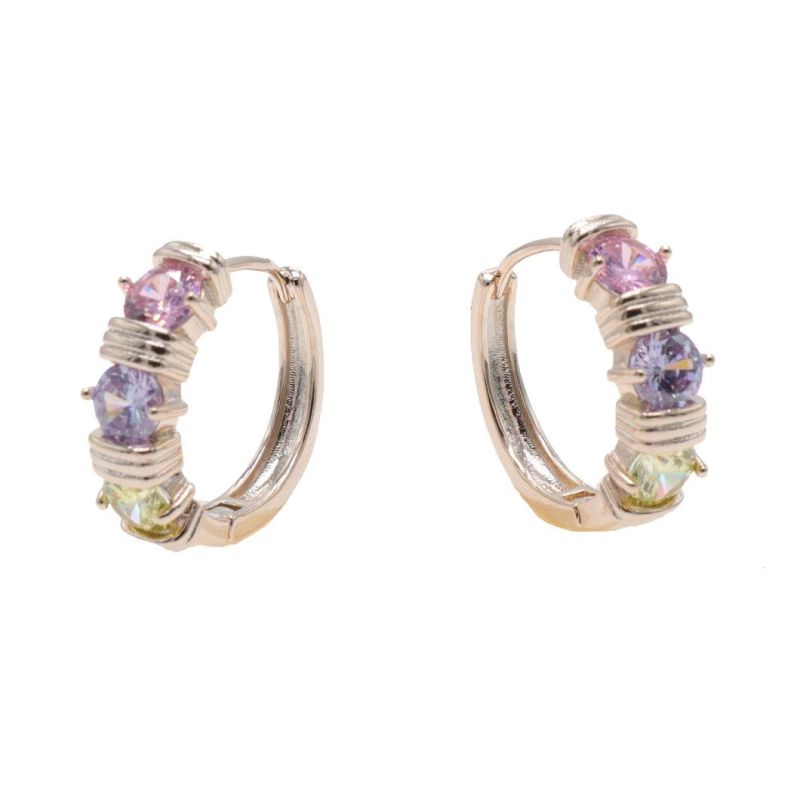 New Korean Design Gold-Plated Ladies Fashion Zircon Earrings