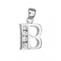 Letter Shape Stainless Steel Pendant with Crystal (PZ8743)
