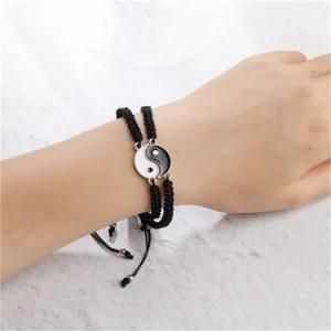 2PC/Set Handmade Rope Braided Religious Yin Yang Charm Bracelet