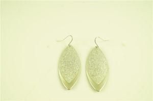 Fashion Iron Disc with Glitter Paper Earring