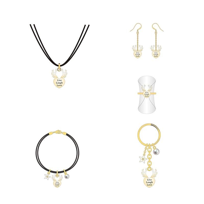 Super Performance Angel Wings Shape Gold Jewelry Set