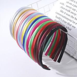 New Fashion Satin Fabric Covered Thin Hair Hoop Cute Hairbands Cheap Headband for Girls