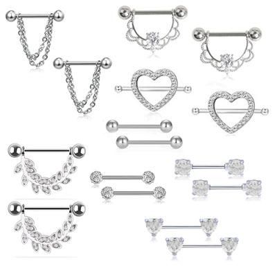 316L Surgical Steel Latest Nipple Ring Piercing Jewelry Set (8Pairs)