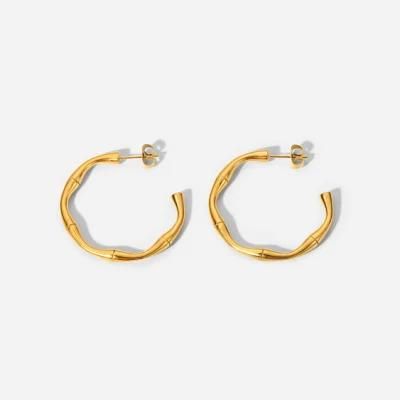 Jewelry Wholesale Custom Fashion Jewelry 18K Gold-Plated Stainless Steel Hypoallergenic Ring Earrings