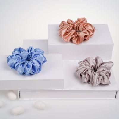 Custom 100% Pure 22mm 6A Mulberry Silk Hair Ties Scrunchies Wholesale