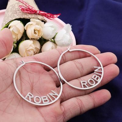 Hip Hop Custom Large Circle Earrings Thick Big Round Unique Hoop Vvs D Moissanite for Women Bridal Wedding