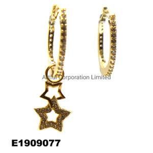 High Quality/Fashion Jewelry/Brass Earring/Silver Earring/Star Earring