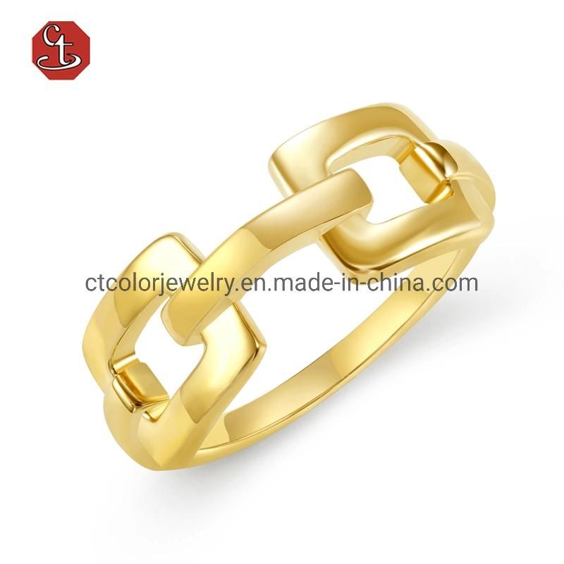 2022 Luxury Fashion Jewelry Plain Silver Simple Style Ring for Women