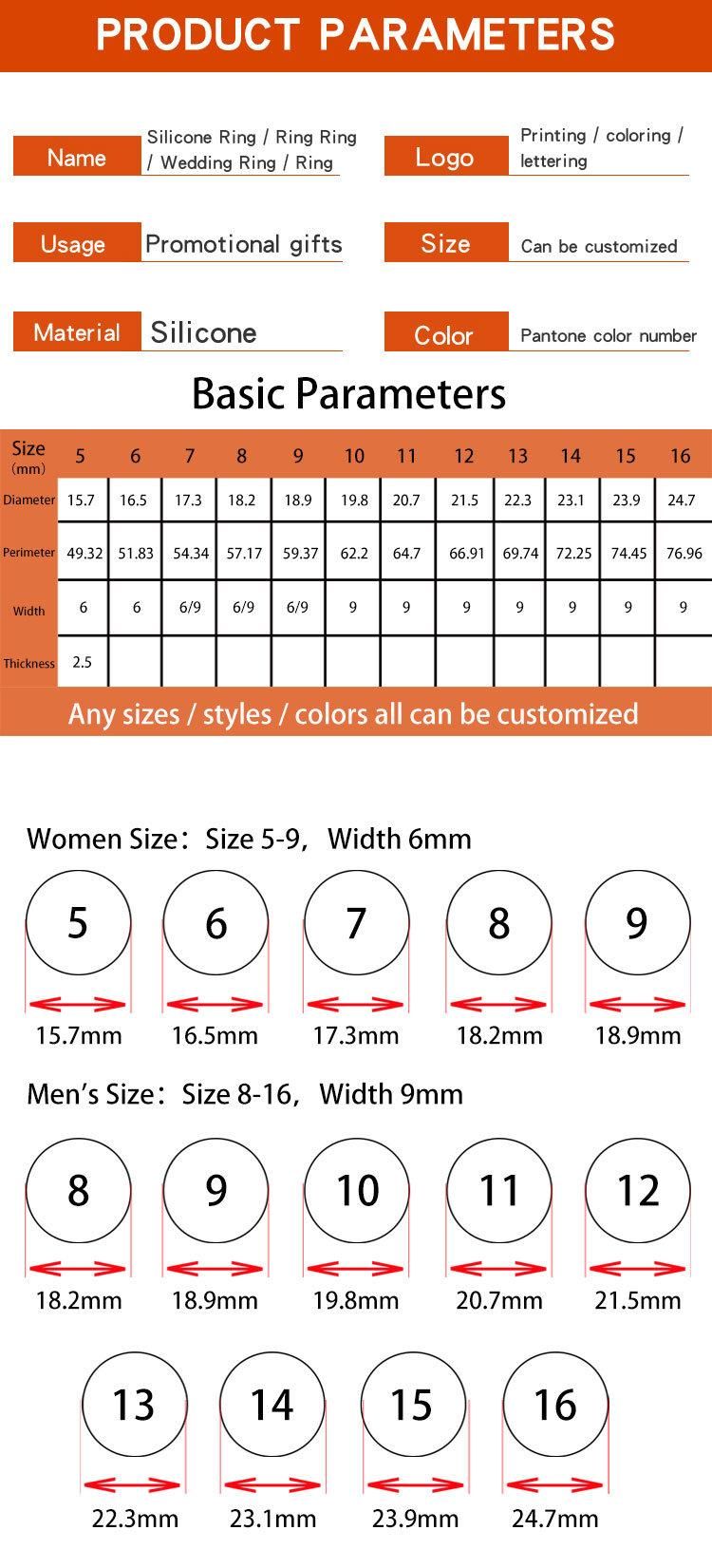 Breathable Mens and Womens Silicone Rubber Wedding Rings Bands