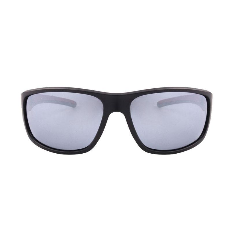 2017 Hot Selling Double Injection Sports Sunglasses with Red Rubber
